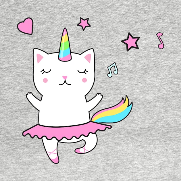 Cute loving Caticorn Ballerina Unicorn girl by Novelty-art